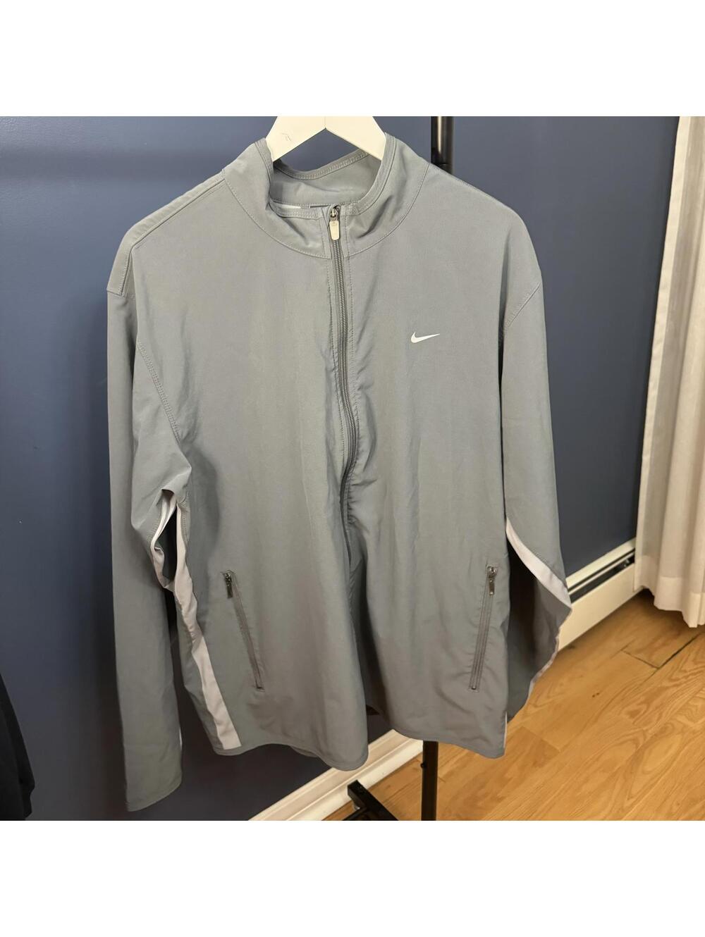 Nike Grey Logo Windbreaker, Mens XL